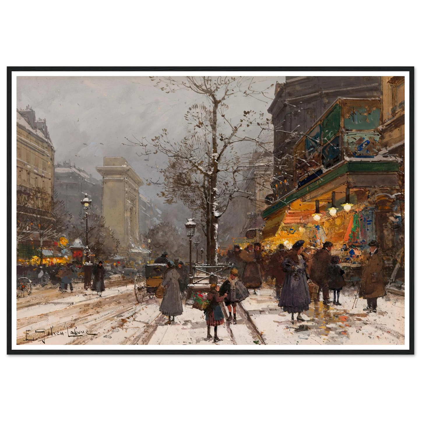Boulevard Bonne – Nouvelle sous la neige Art Print | Eugene Galien Laloue-Quipham Collections