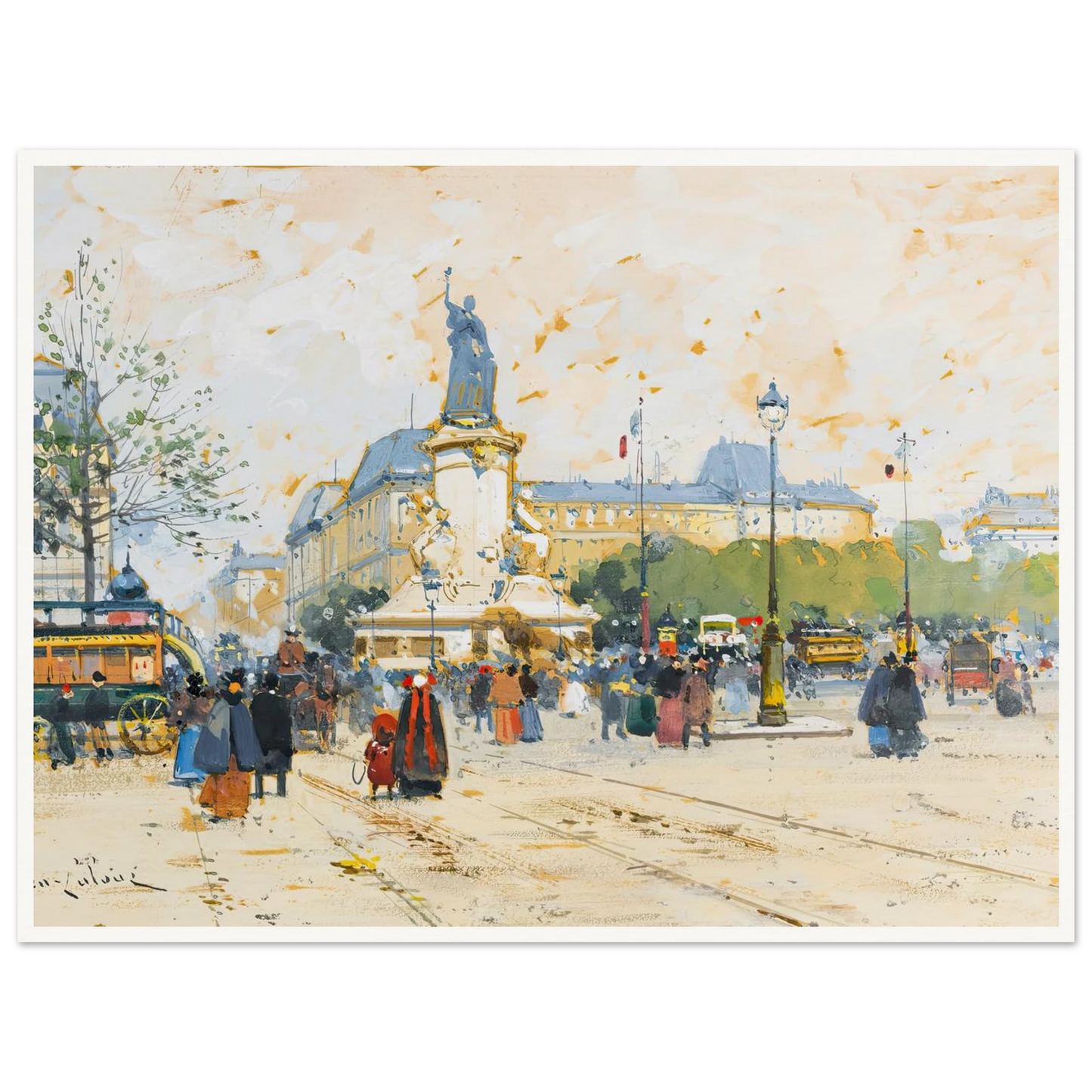 La Place De La République Art Print | Eugene Galien Laloue-Quipham Collections
