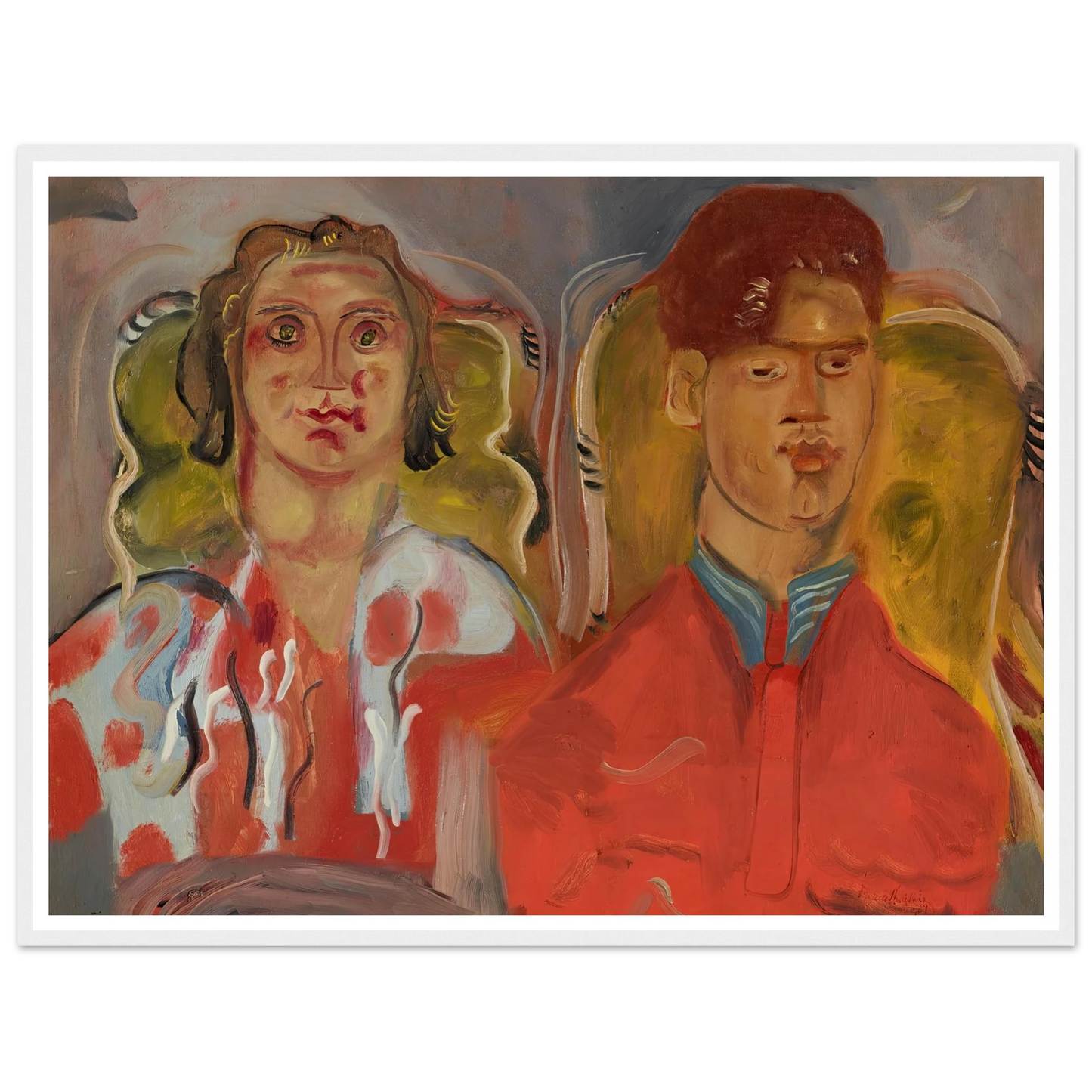 Double portrait No. 2 (Katharine and Anthony West) (1937) Art Print | Frances Hodgkins-Quipham Collections