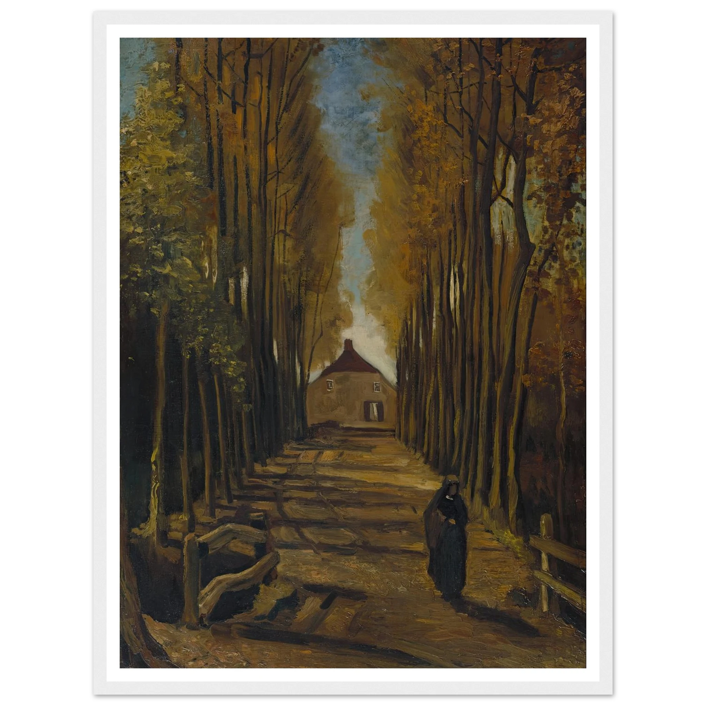 Avenue of Poplars in Autumn (1884) Art Print | Vincent van Gogh-Quipham Collections