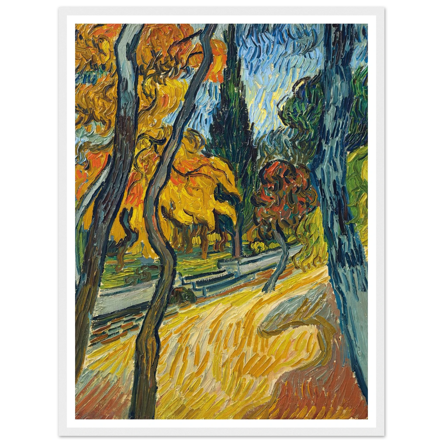 Arbres dans le jardin de l’asile (1889) Art Print | Vincent van Gogh-Quipham Collections