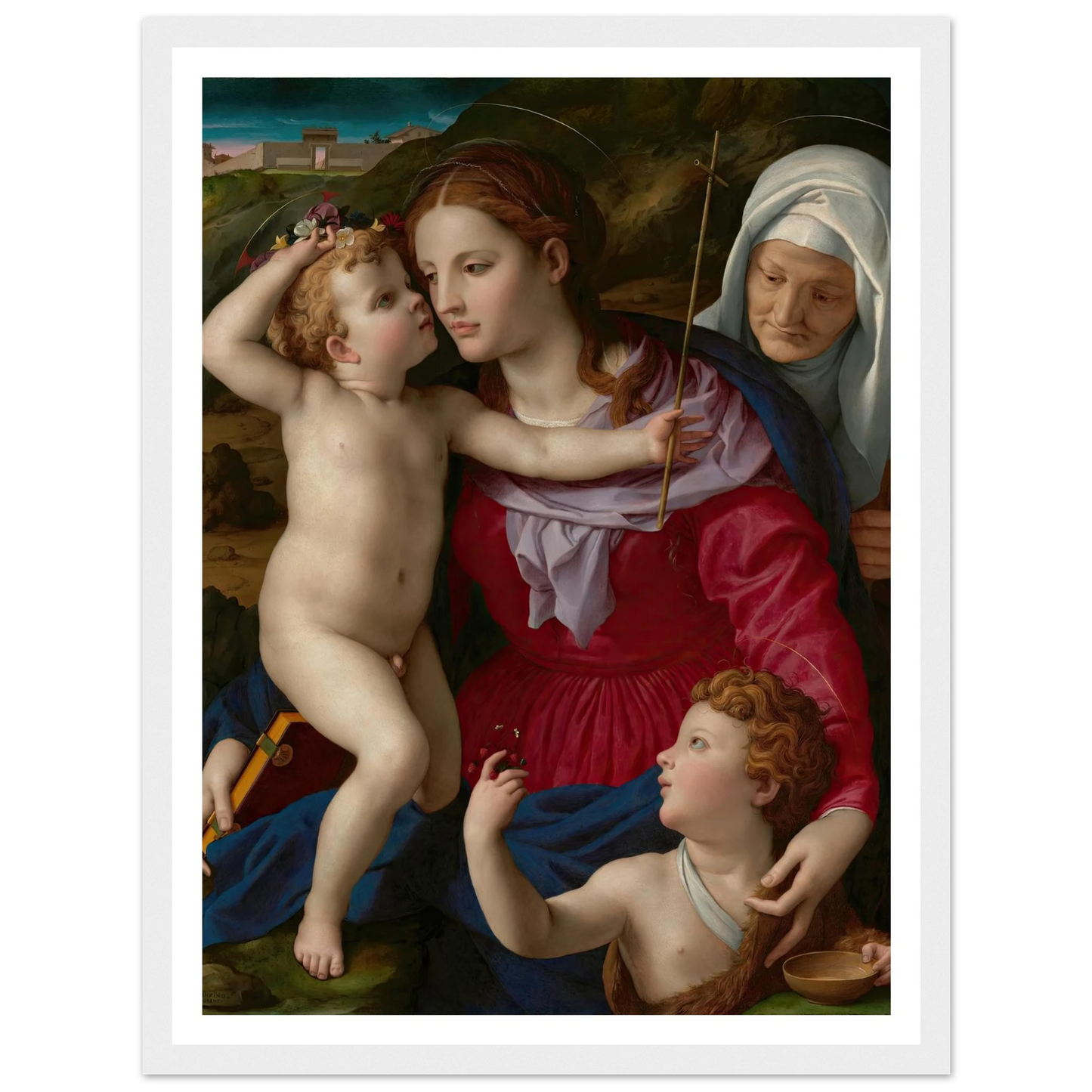 Virgin and Child with Saint Elizabeth and Saint John the Baptist (1540–1545) Art Print | Agnolo Bronzino-Quipham Collections