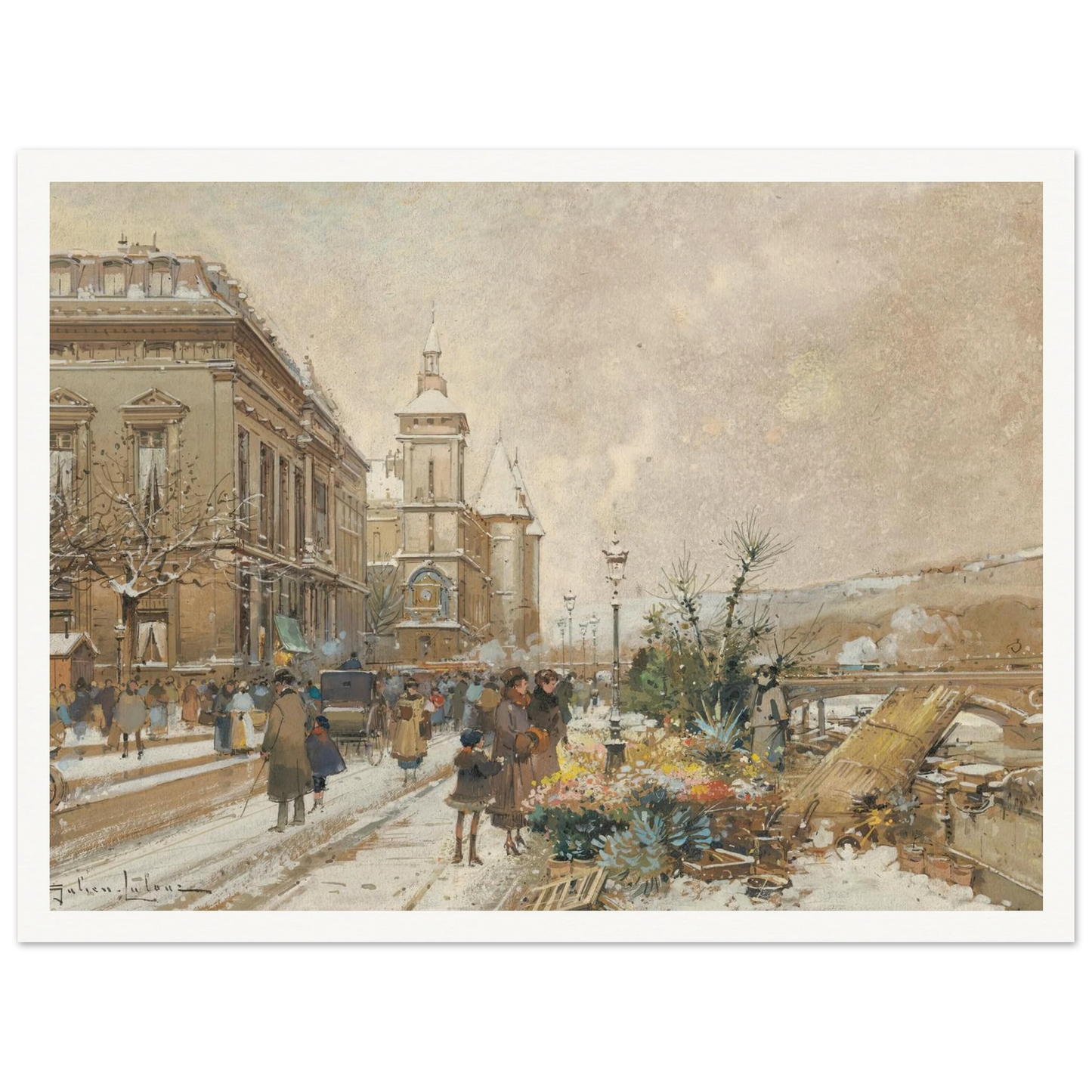 Le Marché aux fleurs Art Print | Eugene Galien Laloue-Quipham Collections