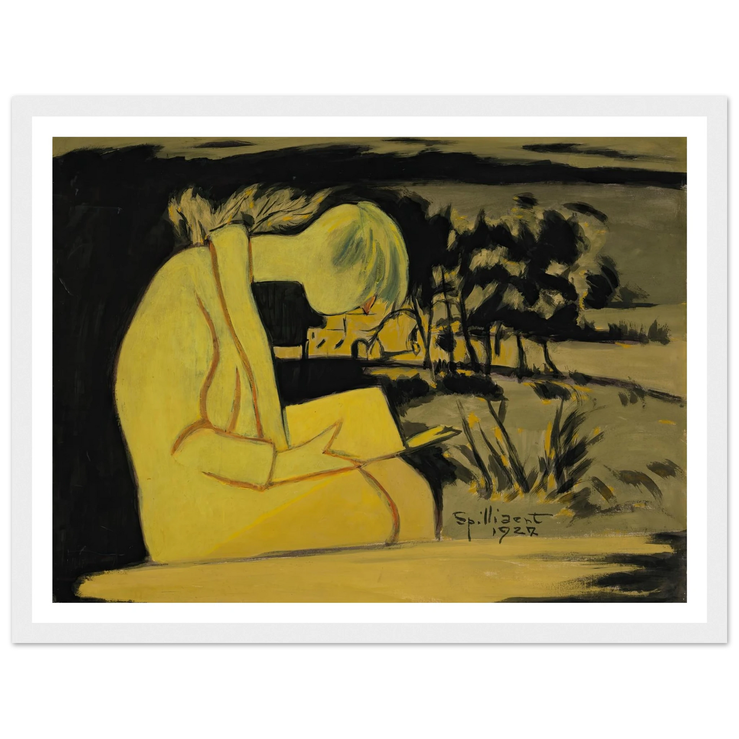 Jeune fille en jaune, lisant (1927) Art Print | Leon Spilliaert-Quipham Collections