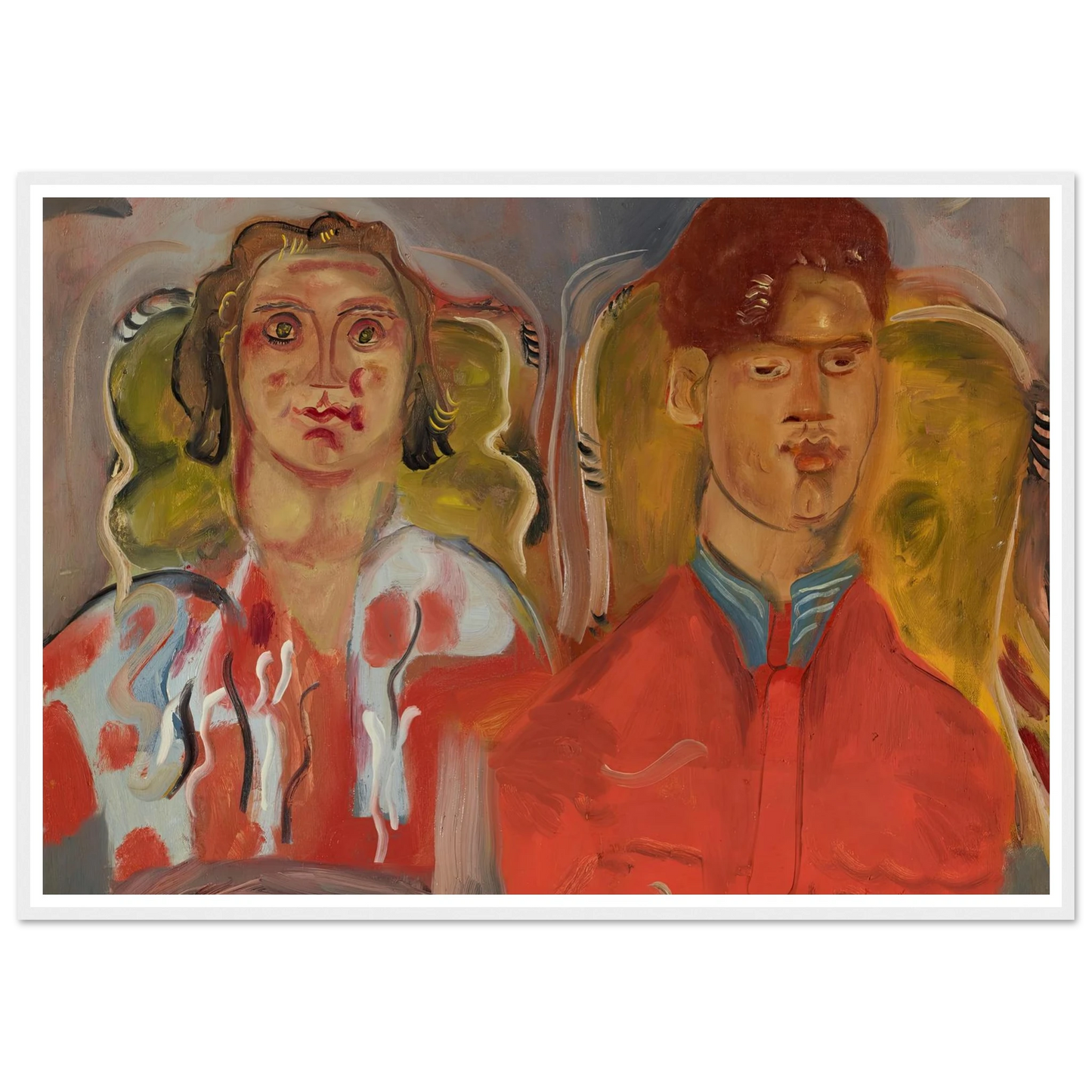 Double portrait No. 2 (Katharine and Anthony West) (1937) Art Print | Frances Hodgkins-Quipham Collections