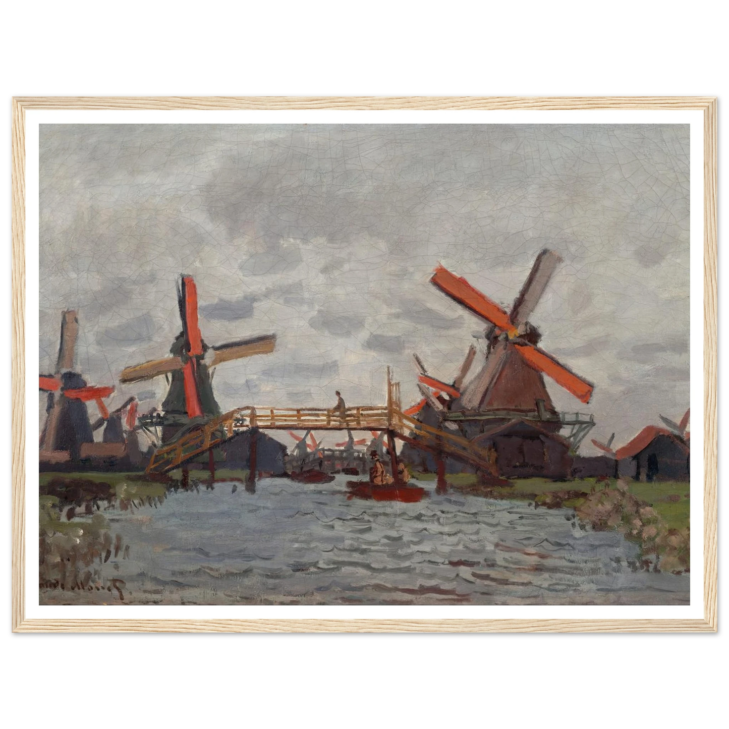 Mills at Westzijderveld near Zaandam (1871) Art Print | Claude Monet-Quipham Collections