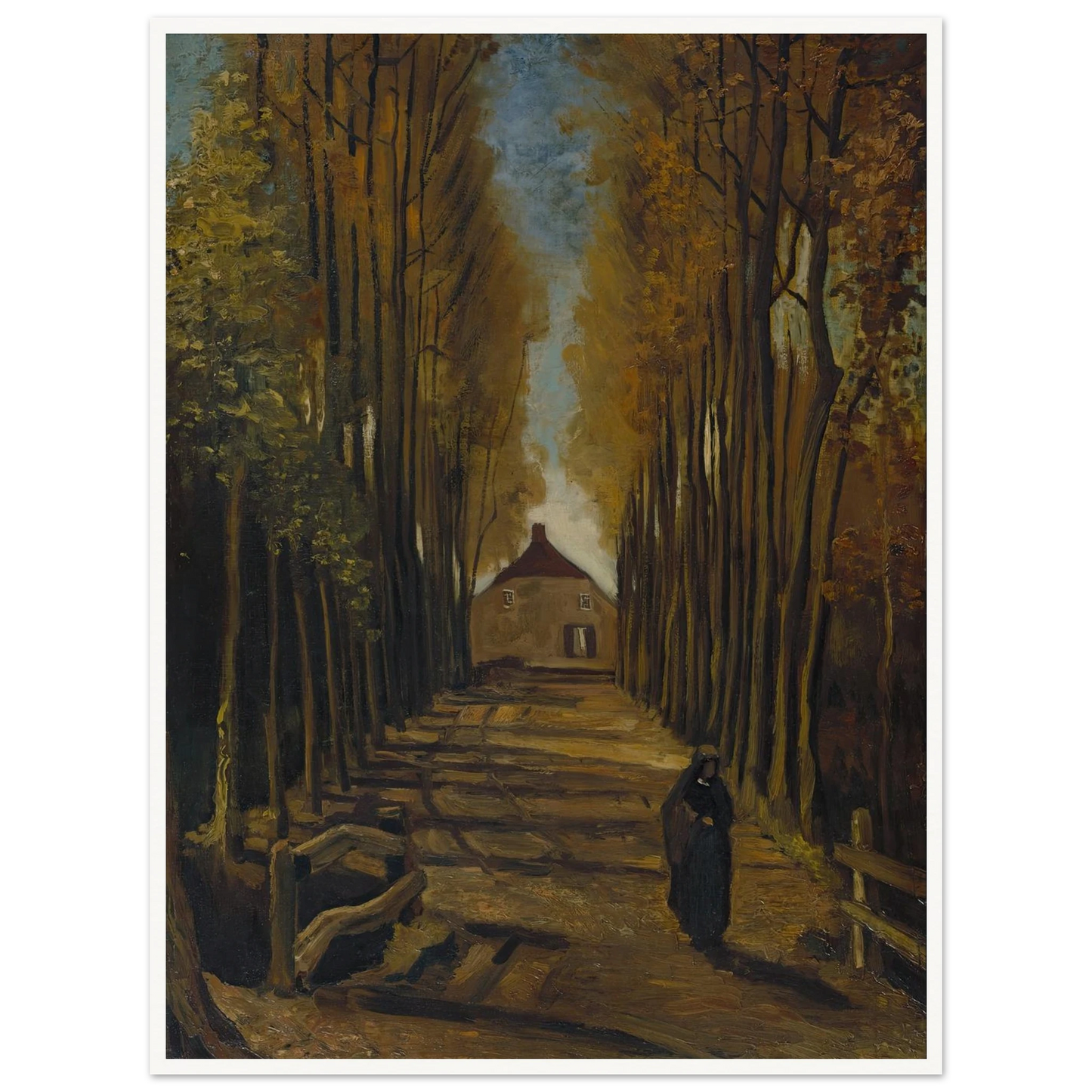 Avenue of Poplars in Autumn (1884) Art Print | Vincent van Gogh-Quipham Collections