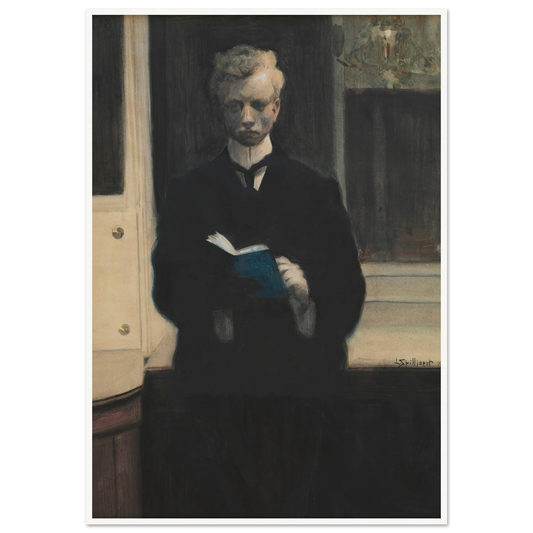 Self Portrait with Blue Sketchbook (1907) Art Print | Leon Spilliaert-Quipham Collections