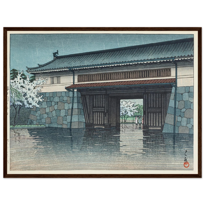 Sakuradamon no harusame (Spring rain at Sakurada Gate) (1952) Art Print | Kawase Hasui-Quipham Collections