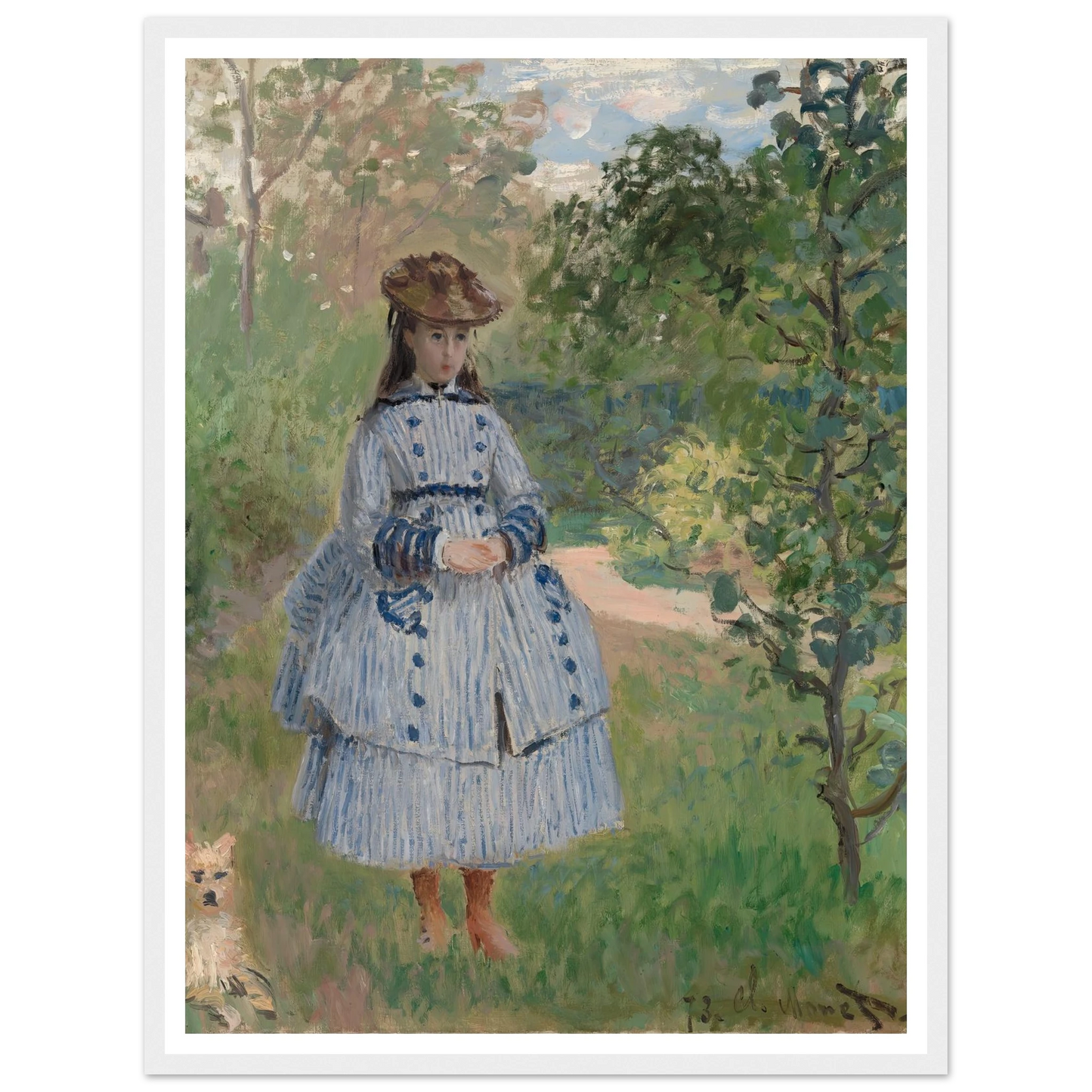 Girl with Dog (1873) Art Print | Claude Monet-Quipham Collections
