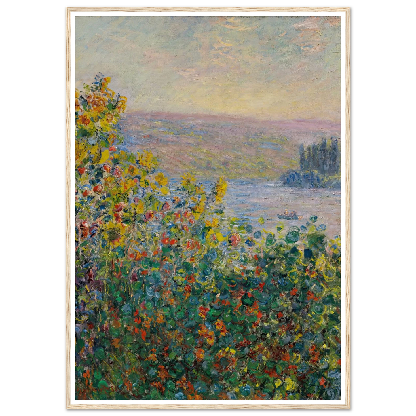 Flower Beds at Vétheuil (1881) Art Print | Claude Monet-Quipham Collections
