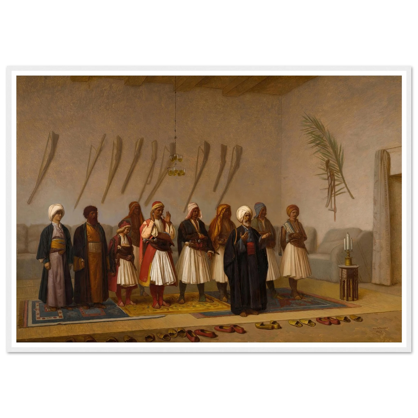 Prayer in the House of the Arnaut Chief (1857) Art Print | Jean Leon Gerome-Quipham Collections