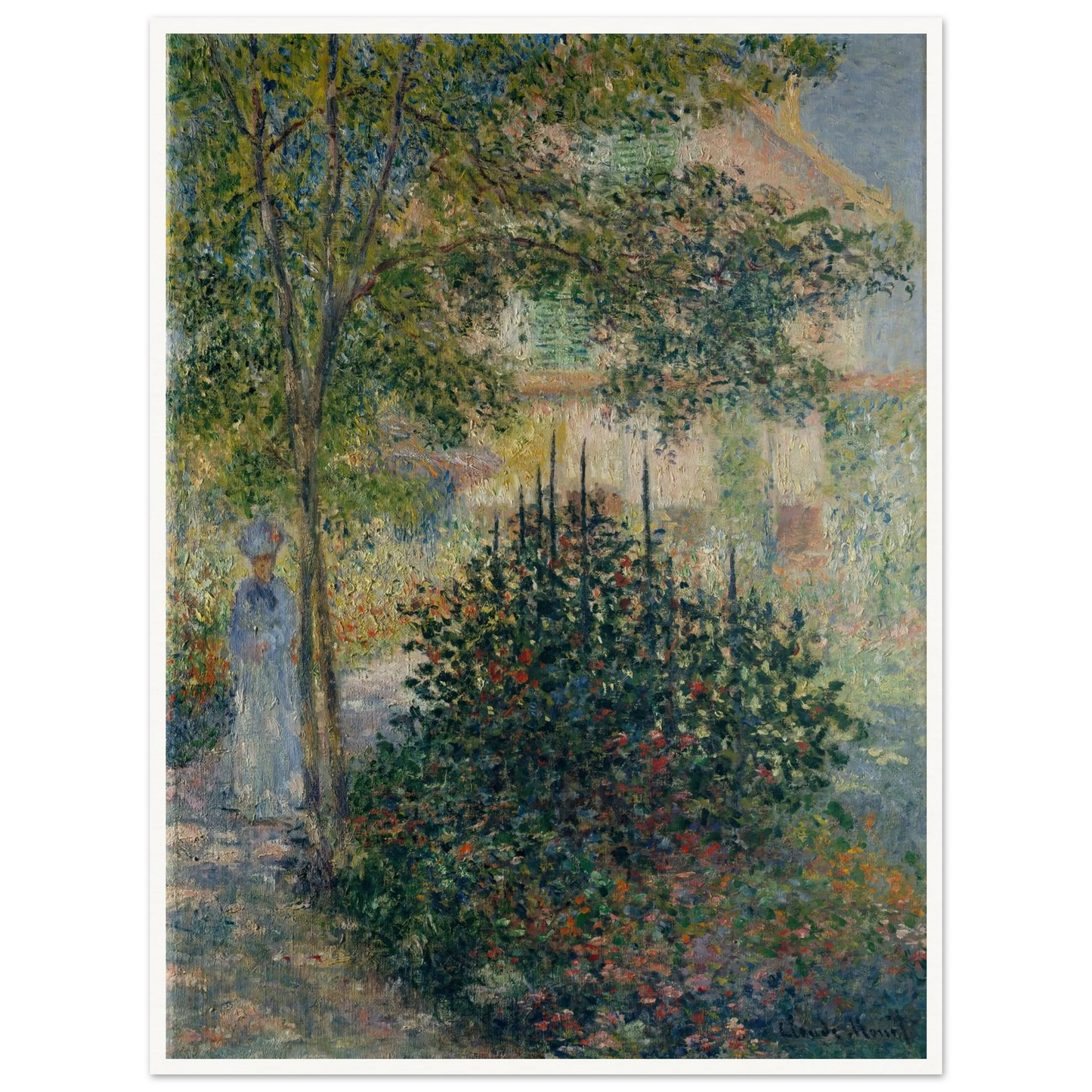 Camille Monet (1847–1879) in the Garden at Argenteuil (1876) Art Print | Claude Monet-Quipham Collections
