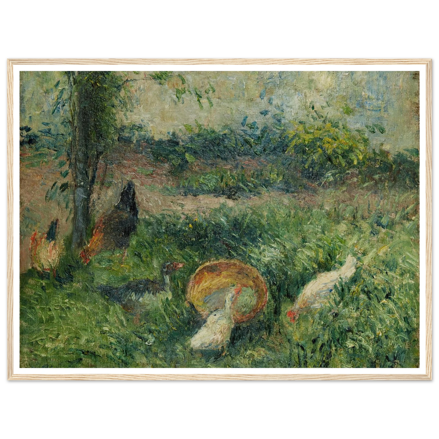 Basse-cour avec poules et canards (1876) Art Print | Camille Pissarro-Quipham Collections