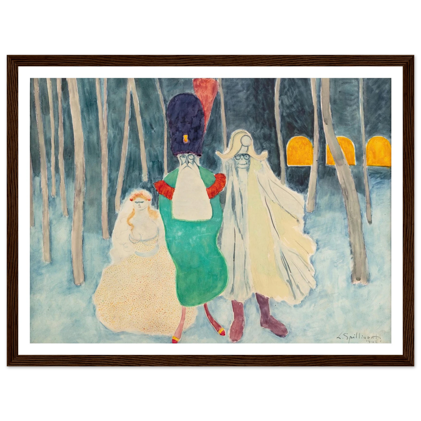 Mascarade. Léopold II, Napoléon et la bouquetière (1906) Art Print | Leon Spilliaert-Quipham Collections