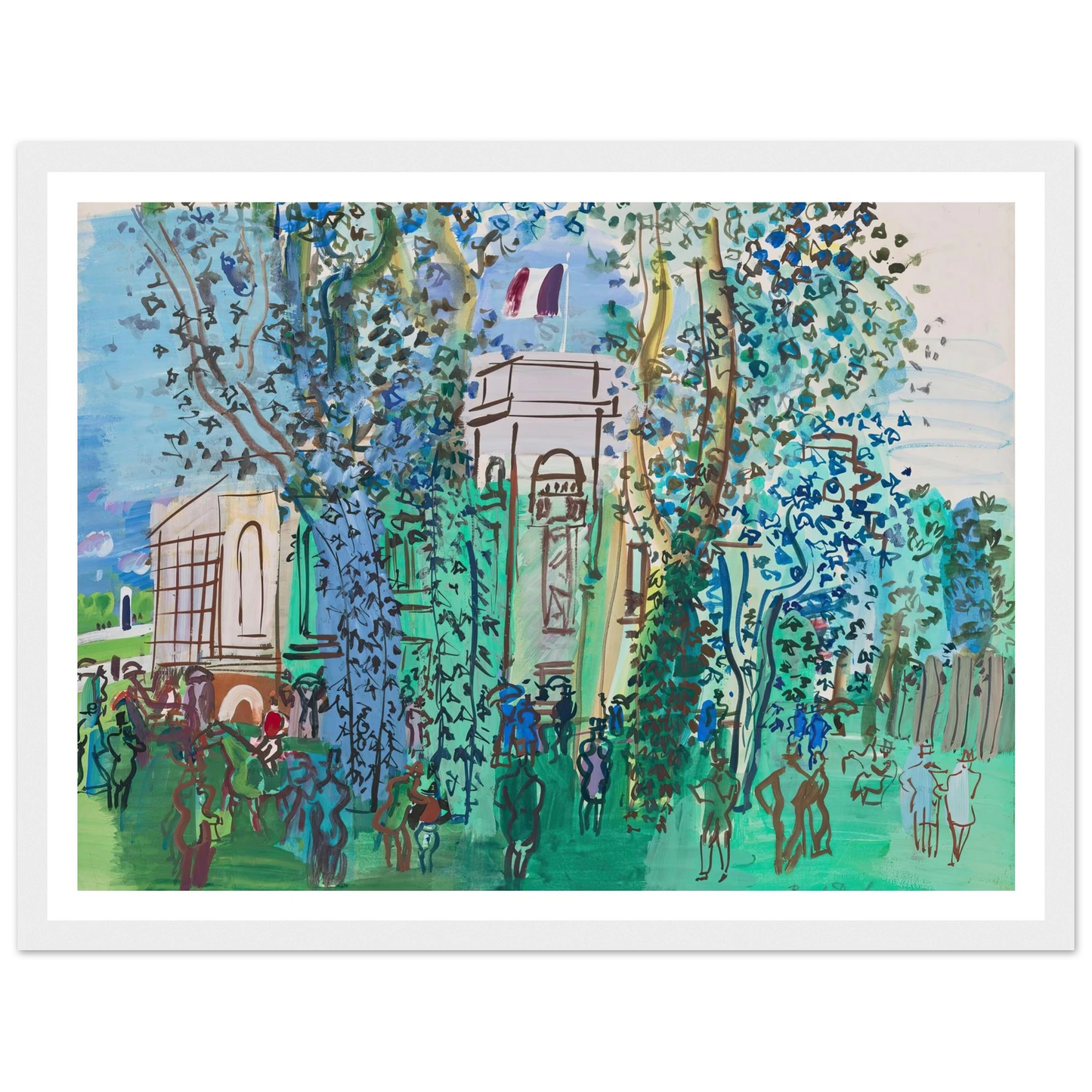 Le Pesage à Deauville (circa 1930) Art Print | Raoul Dufy-Quipham Collections
