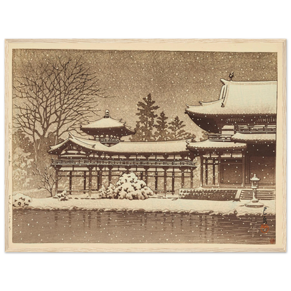 Hoodo no bosetsu (Evening snow at Phoenix Hall) (1951) Art Print | Kawase Hasui-Quipham Collections
