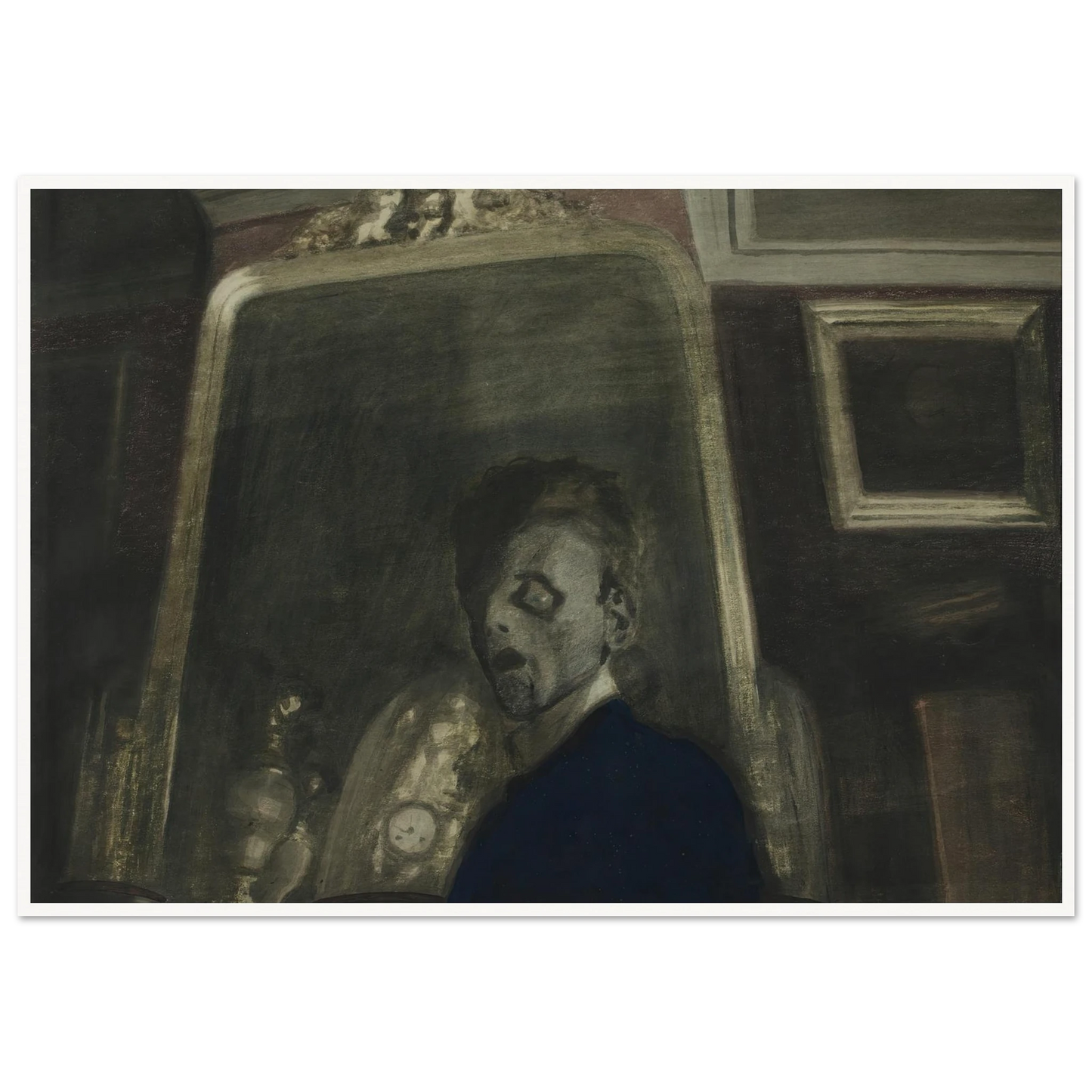 Zelfportret met spiegel (1908) Art Print | Leon Spilliaert-Quipham Collections