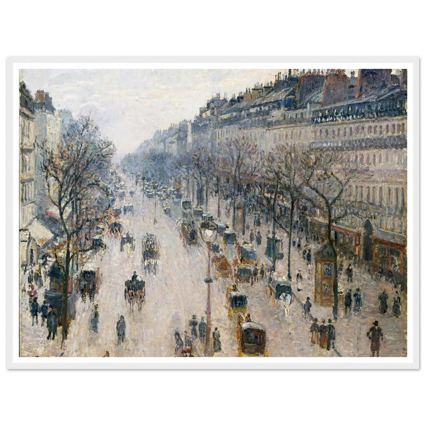 The Boulevard Montmartre on a Winter Morning (1897) Art Print | Camille Pissarro-Quipham Collections