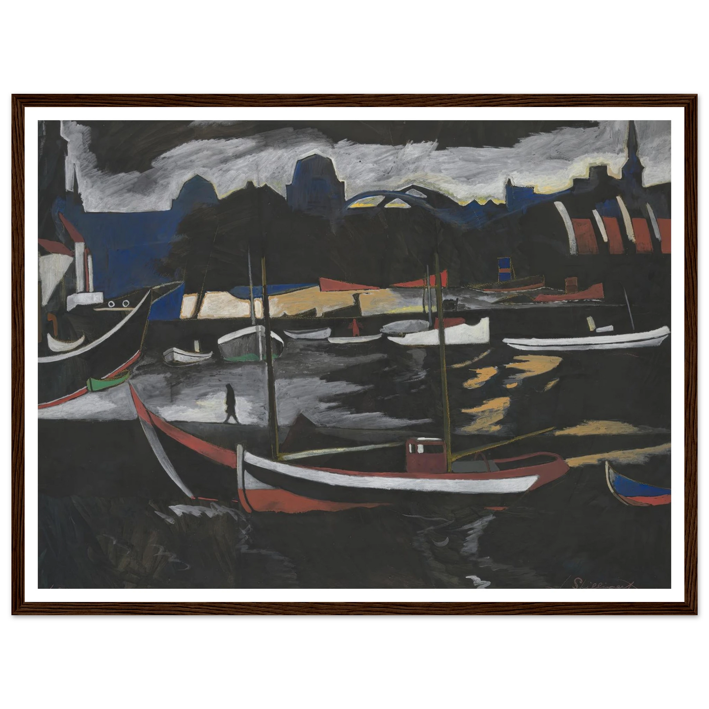 Handelsdokken te Oostende (1924) Art Print | Leon Spilliaert-Quipham Collections