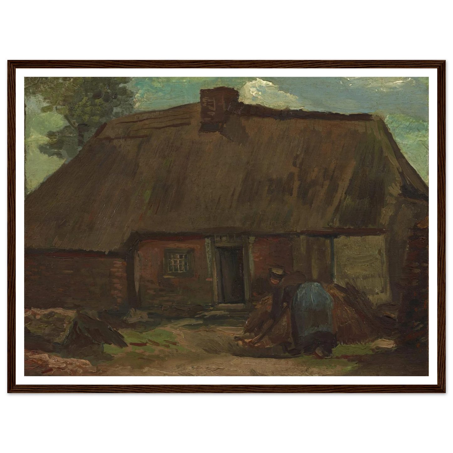 Cottage with Peasant Woman Digging (1885) Art Print | Vincent van Gogh-Quipham Collections