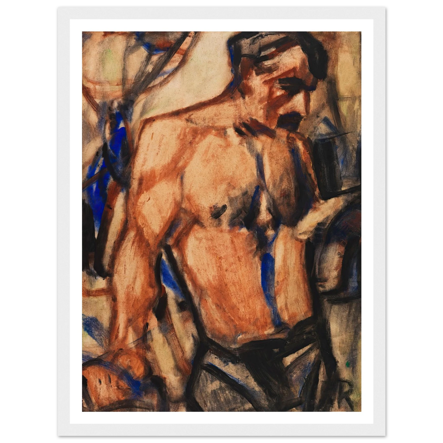 Arbeiter mit nacktem Oberkörper (1920-30) Art Print | Christian Rohlfs-Quipham Collections