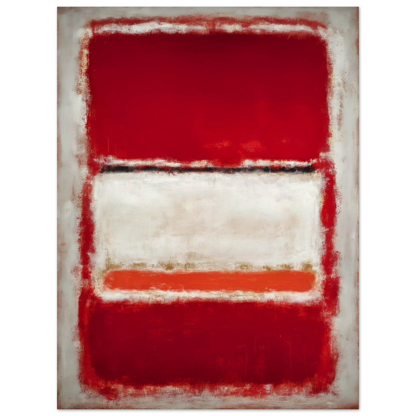 Red and White Blocks - Framed Poster - 30x40 cm / 12x16″ - Black frame