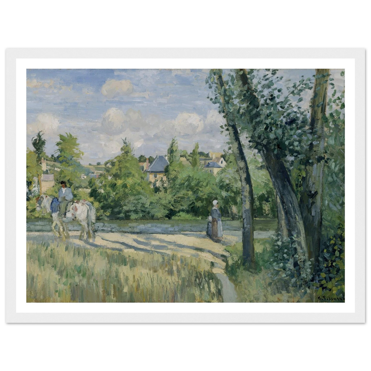 Sunlight on the Road, Pontoise (1874) Art Print | Camille Pissarro-Quipham Collections