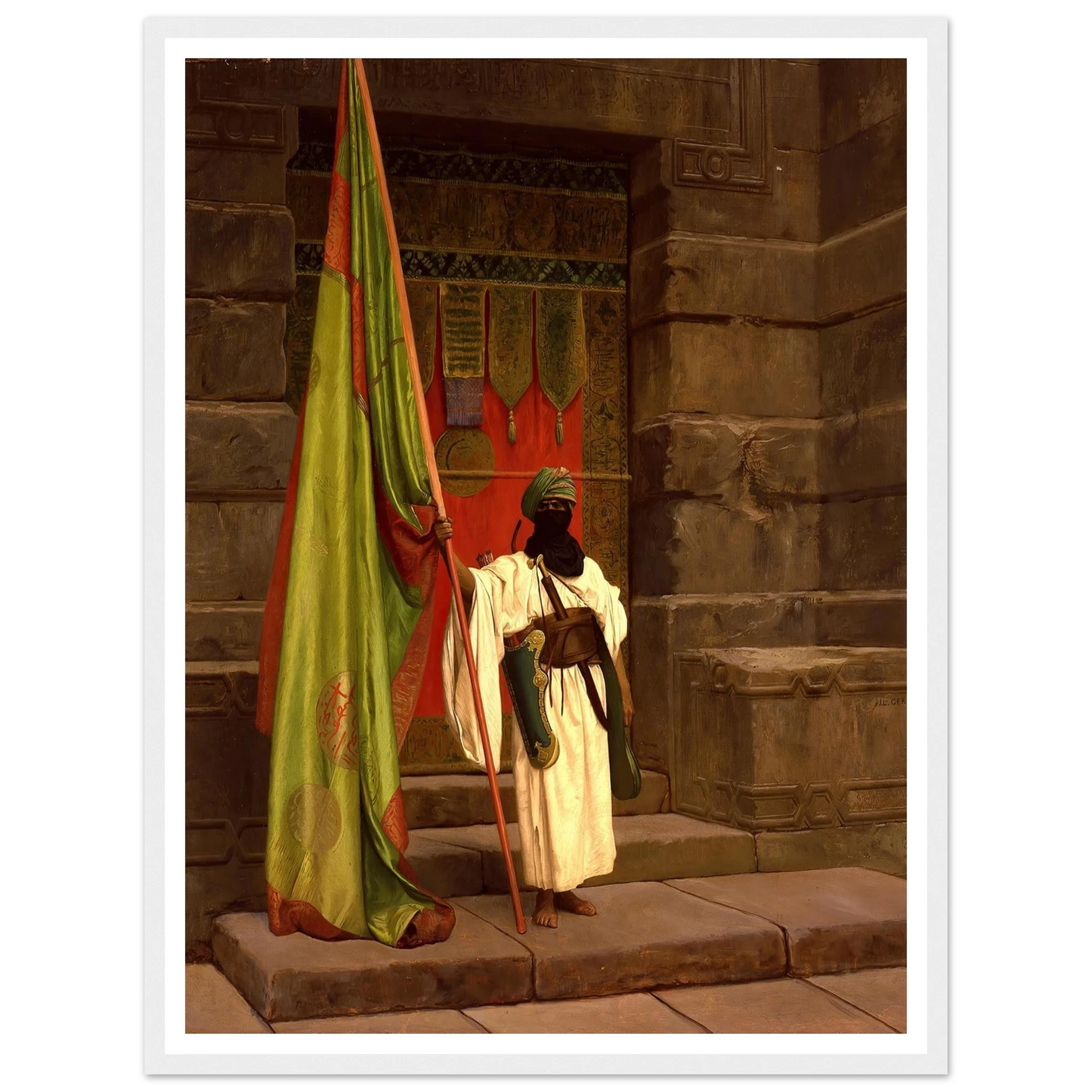 The Standing Bearer, Unfolding The Holy Flag (1876) Art Print | Jean Leon Gerome-Quipham Collections