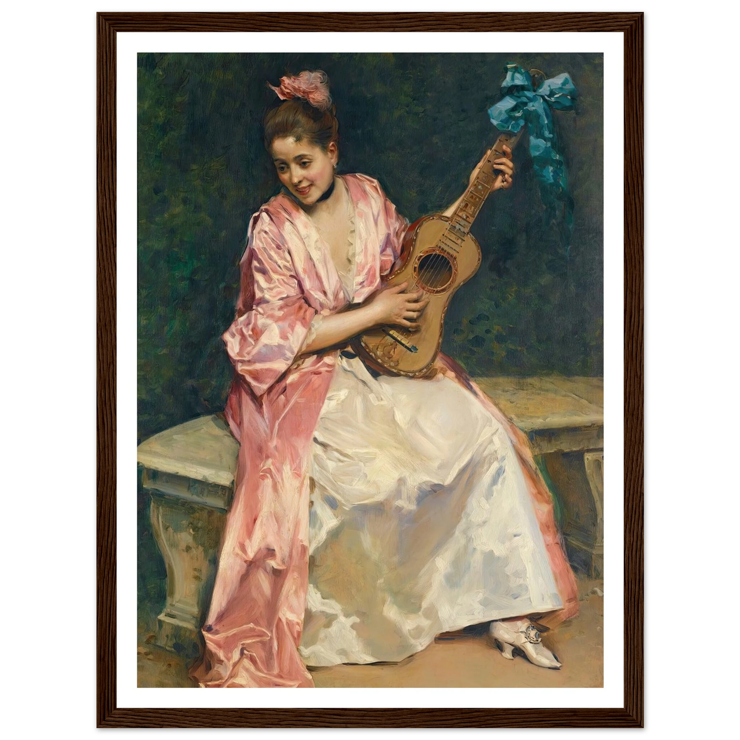 Aline with guitar Art Print | Raimundo de Madrazo y Garreta-Quipham Collections
