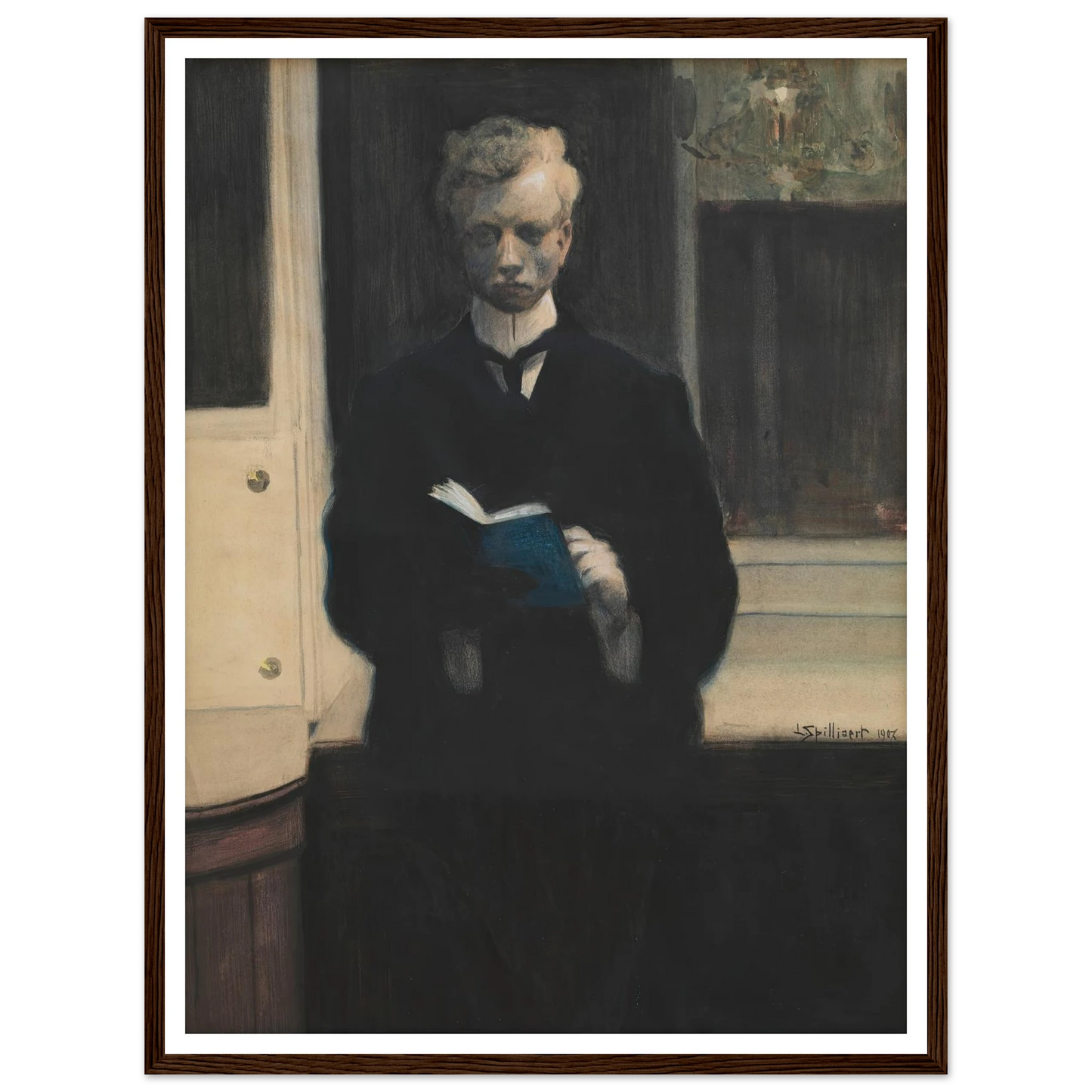 Self Portrait with Blue Sketchbook (1907) Art Print | Leon Spilliaert-Quipham Collections