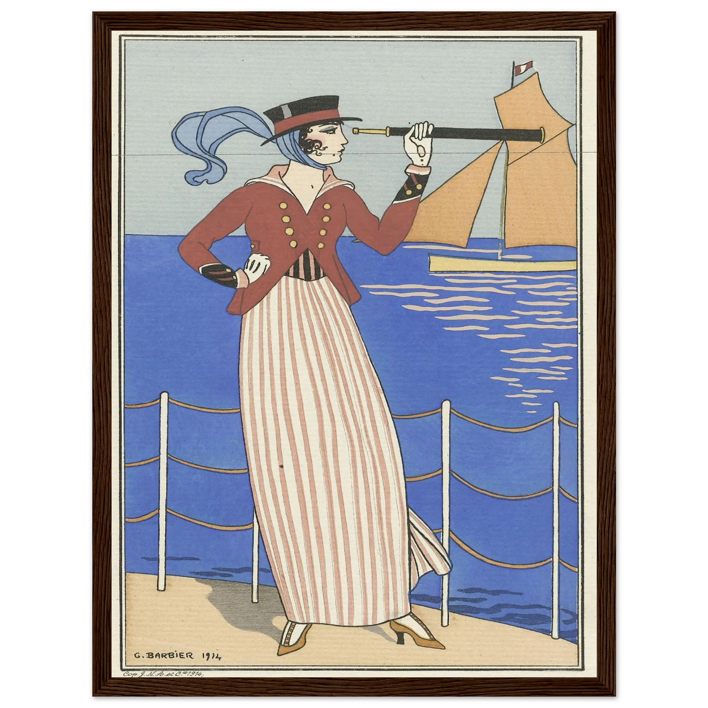 Costume de Yacht (1914) Art Print | George Barbier-Quipham Collections