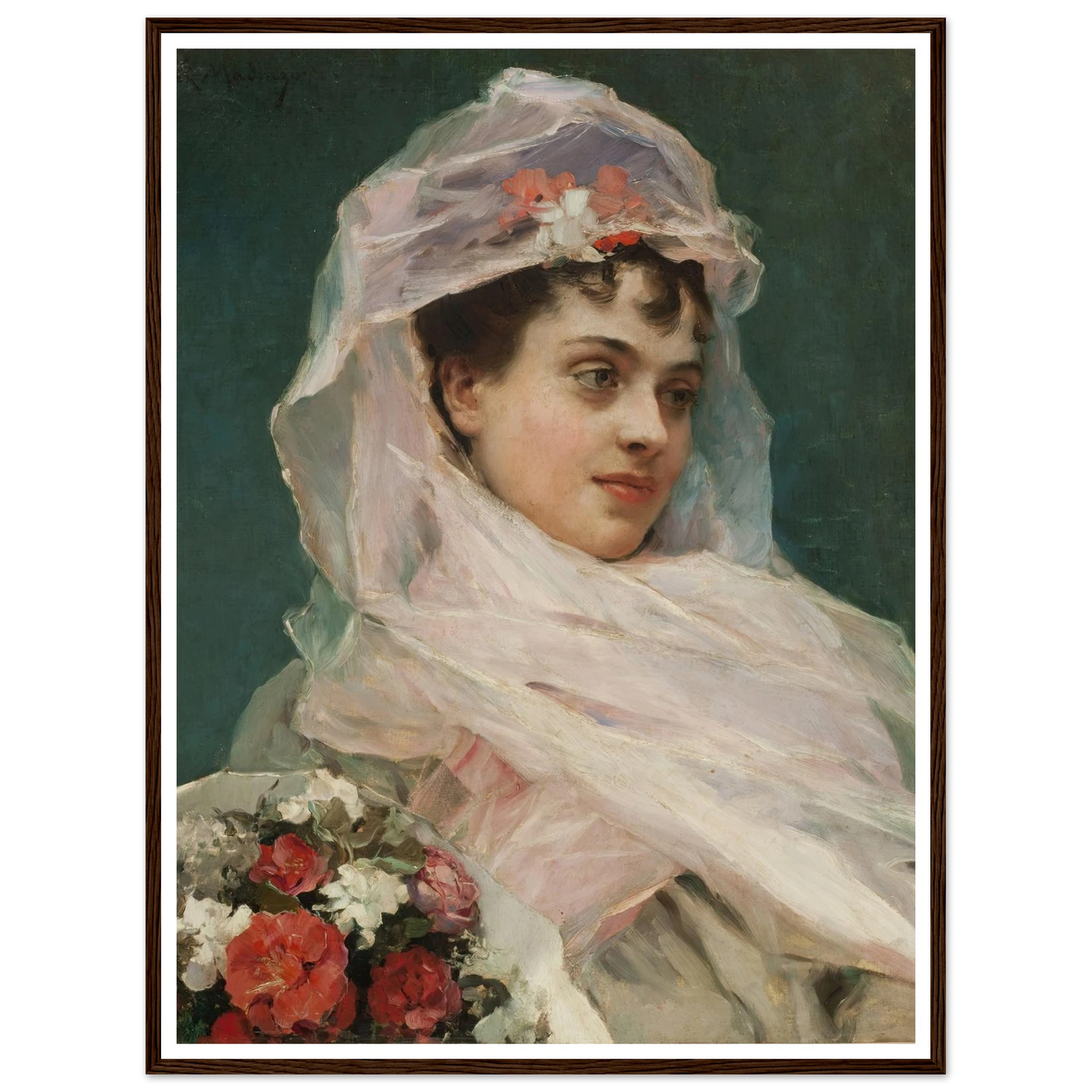 Aline Masson con tocado de gasa. (1880) Art Print | Raimundo de Madrazo y Garreta-Quipham Collections