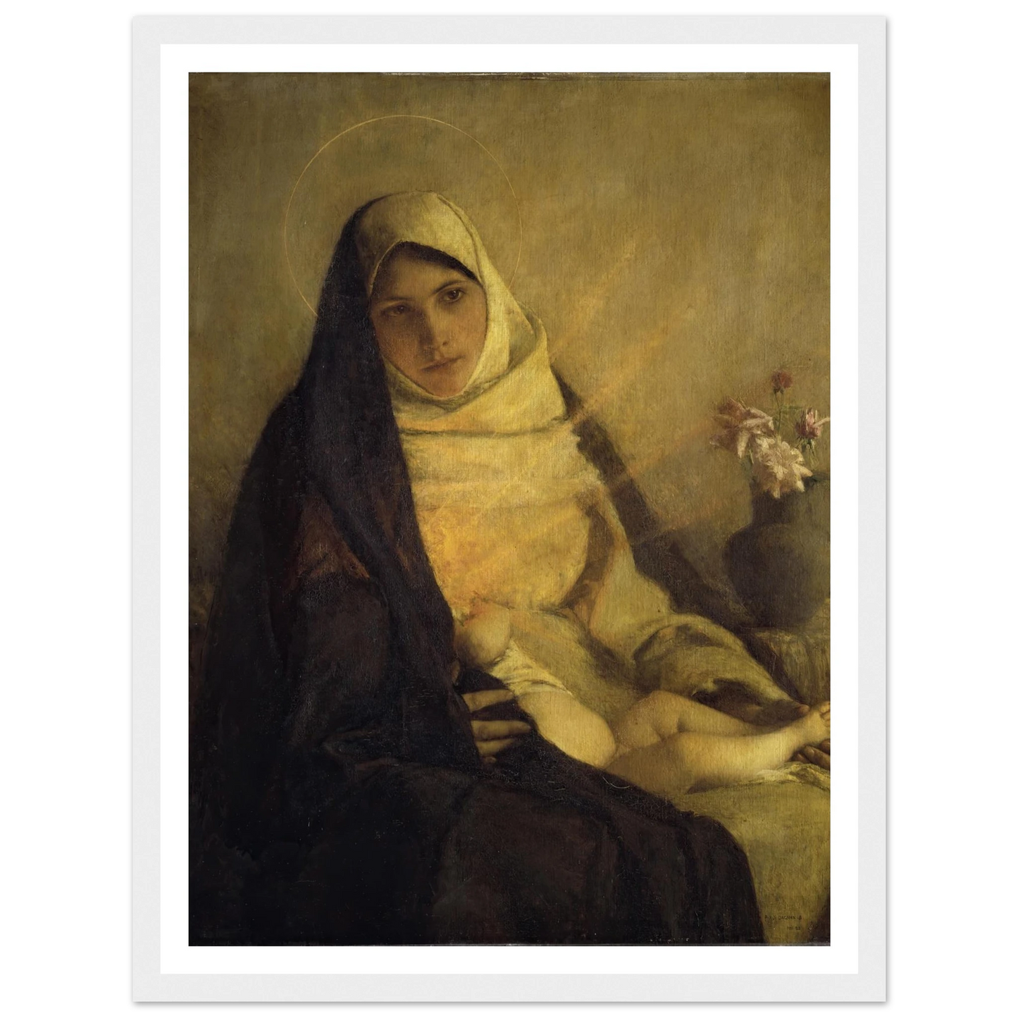 Madonna of the Rose (1885) Art Print | Pascal Adolphe Jean Dagnan Bouveret-Quipham Collections