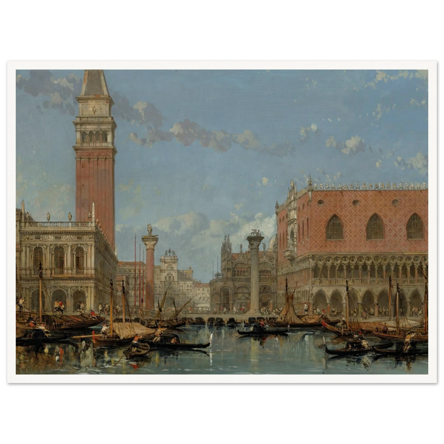 Piazza of St Mark from the Canal, Venice (1860) Art Print | David Roberts-Quipham Collections