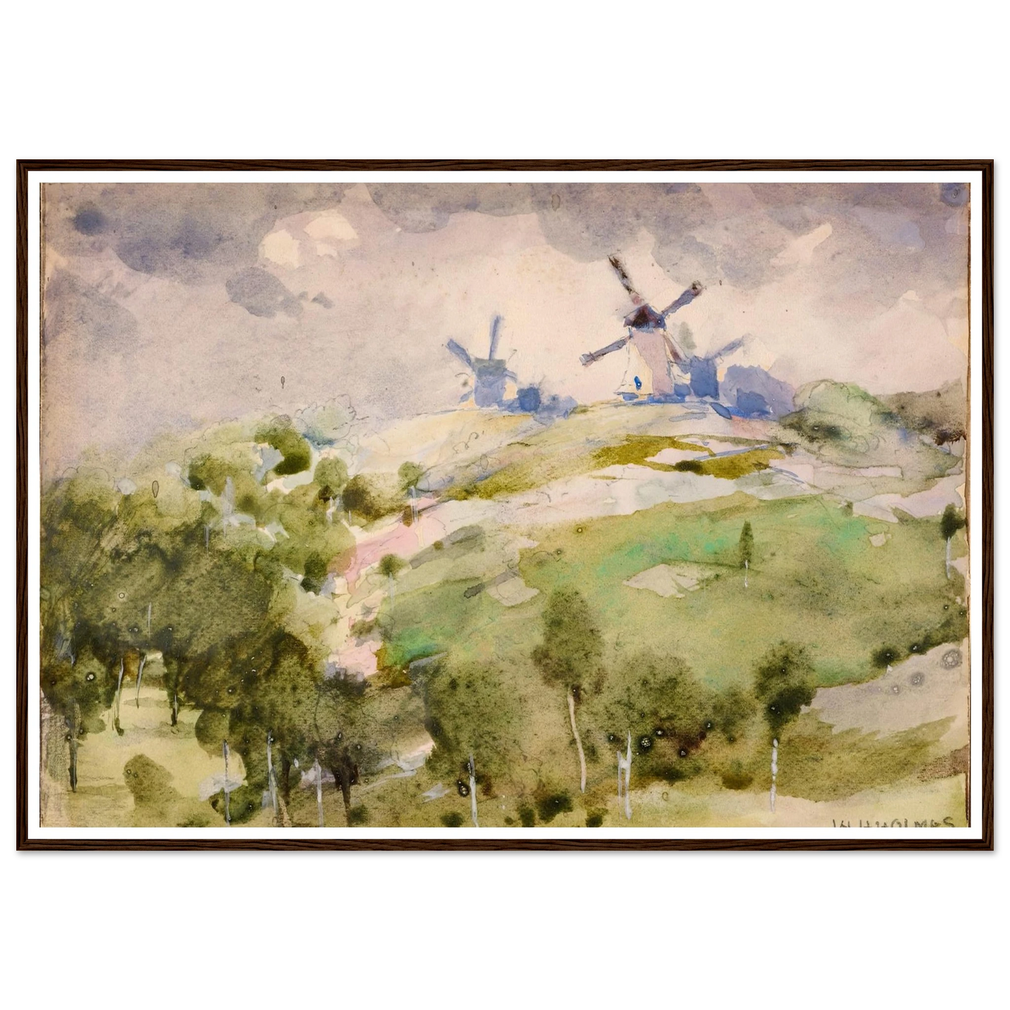 Windmills Art Print | William Henry Holmes-Quipham Collections