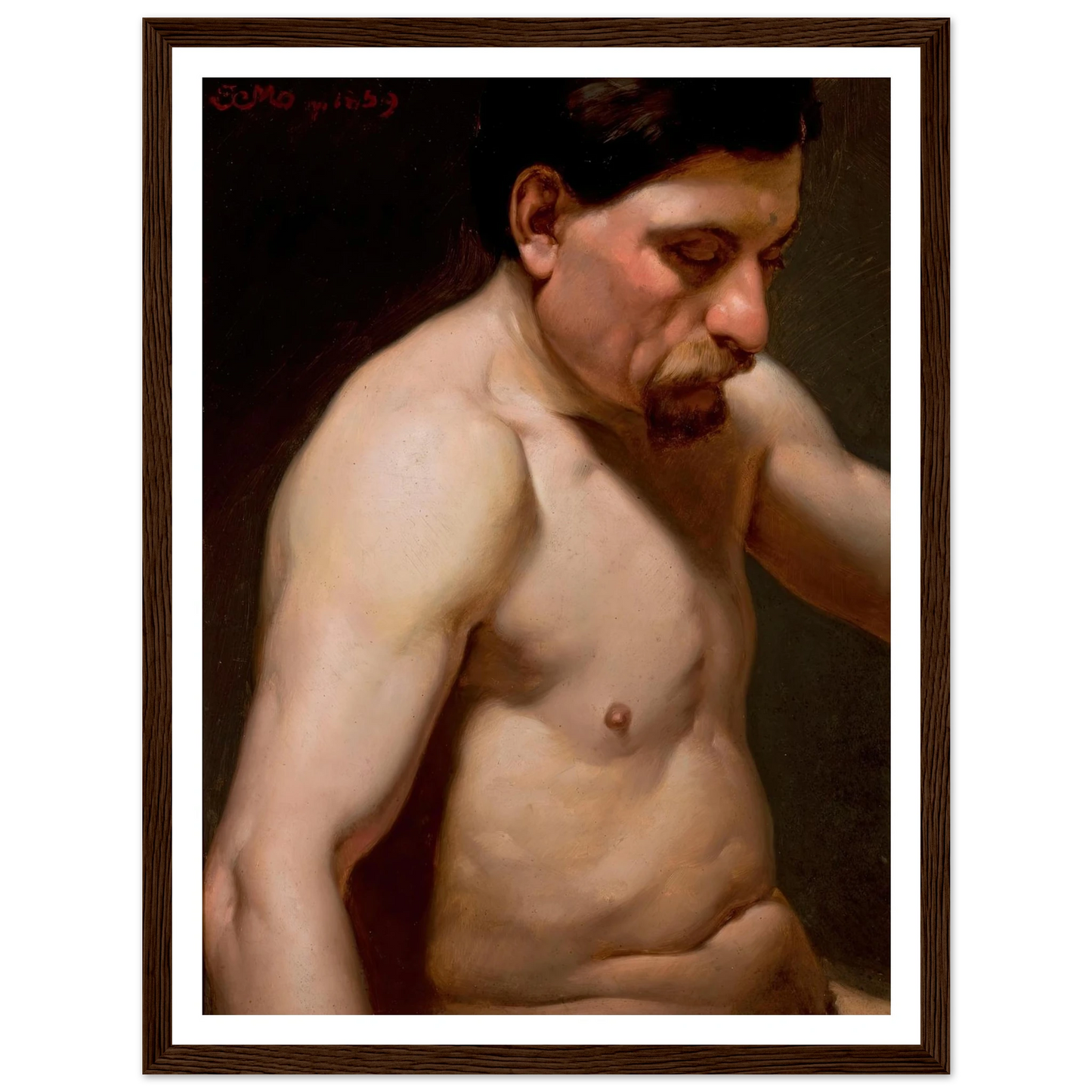 Male semi-nude (1859) Art Print | Jan Matejko-Quipham Collections