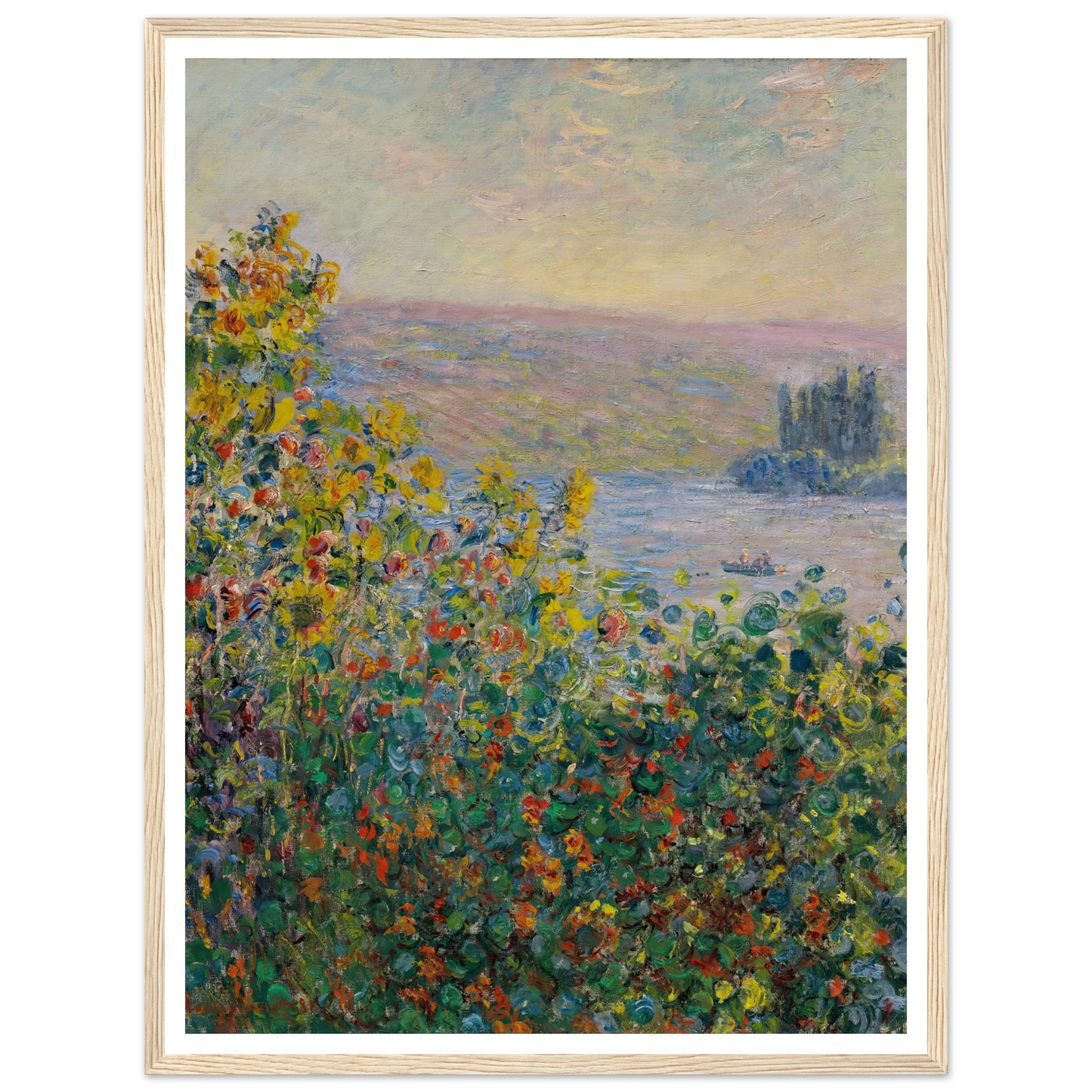 Flower Beds at Vétheuil (1881) Art Print | Claude Monet-Quipham Collections
