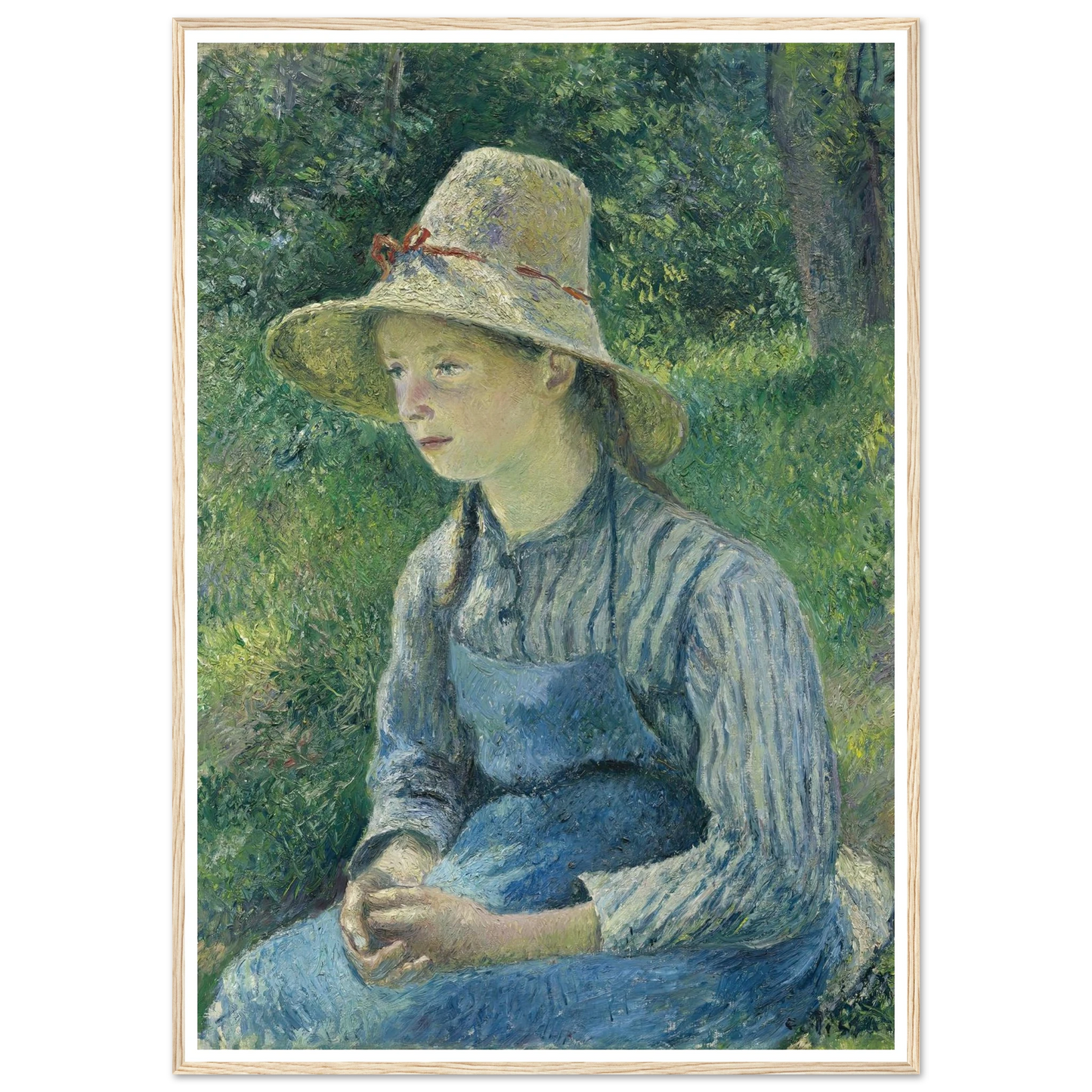 Peasant Girl with a Straw Hat (1881) Art Print | Camille Pissarro-Quipham Collections