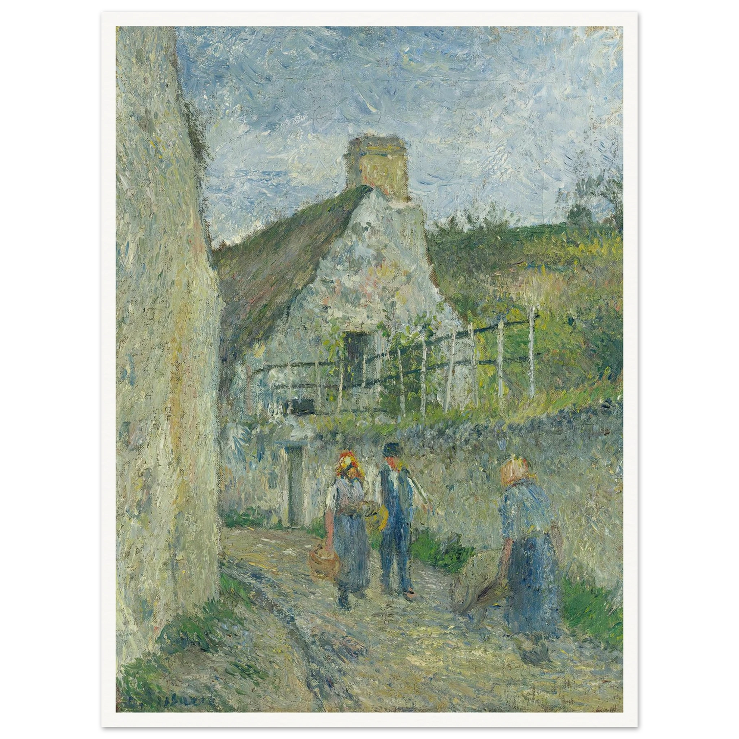 Rue Des Roches Au Valhermeil, Auvers Sur Oise (1880) Art Print | Camille Pissarro-Quipham Collections