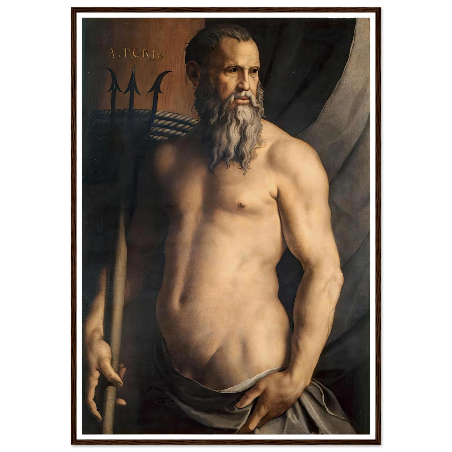 Portrait Of Andrea Doria As Neptune (1550–1555) Art Print | Agnolo Bronzino-Quipham Collections
