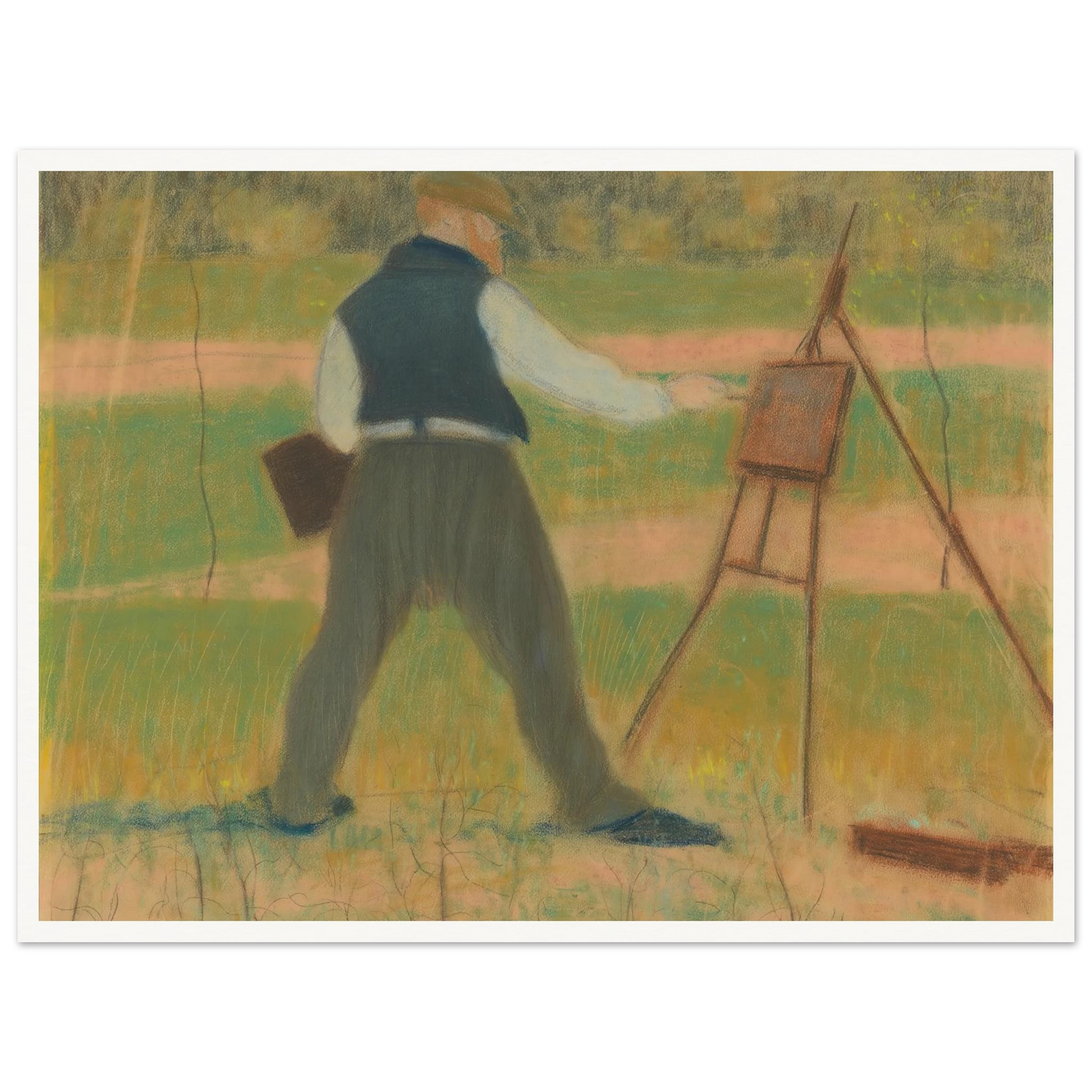 Permeke schilderend te Sint-Martens-Latem in april 1912 (1912) Art Print | Leon Spilliaert-Quipham Collections