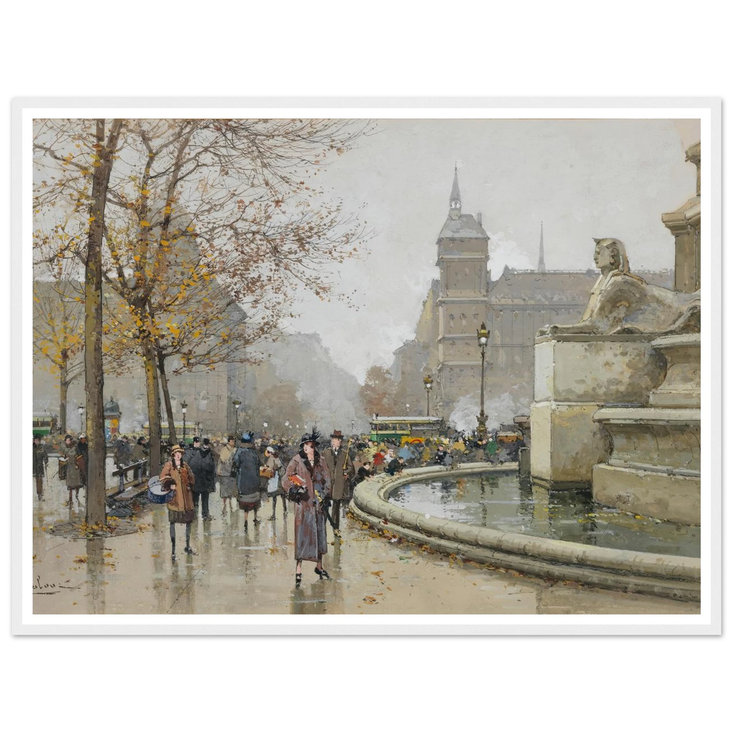 La fontaine du Palmier, place du Châtelet Art Print | Eugene Galien Laloue-Quipham Collections