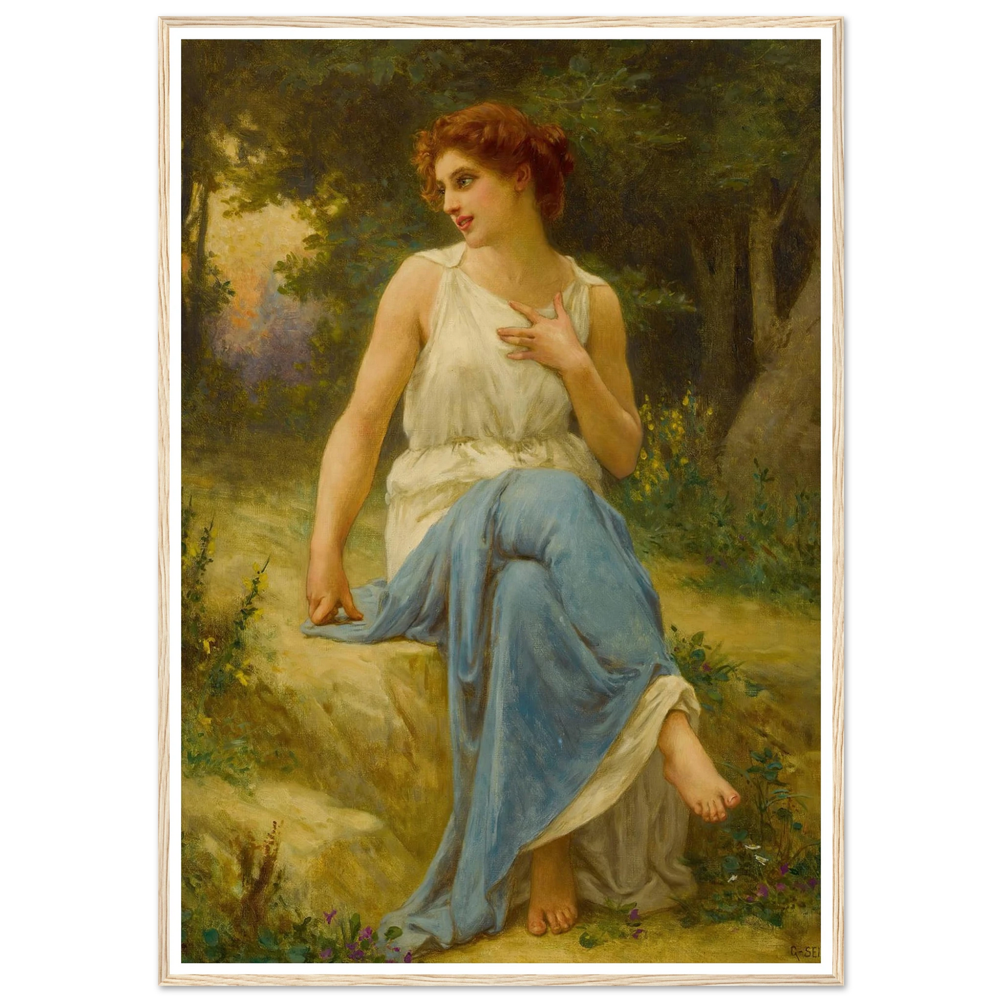 Portrait Of A Seated Woman Art Print | Guillaume Seignac-Quipham Collections