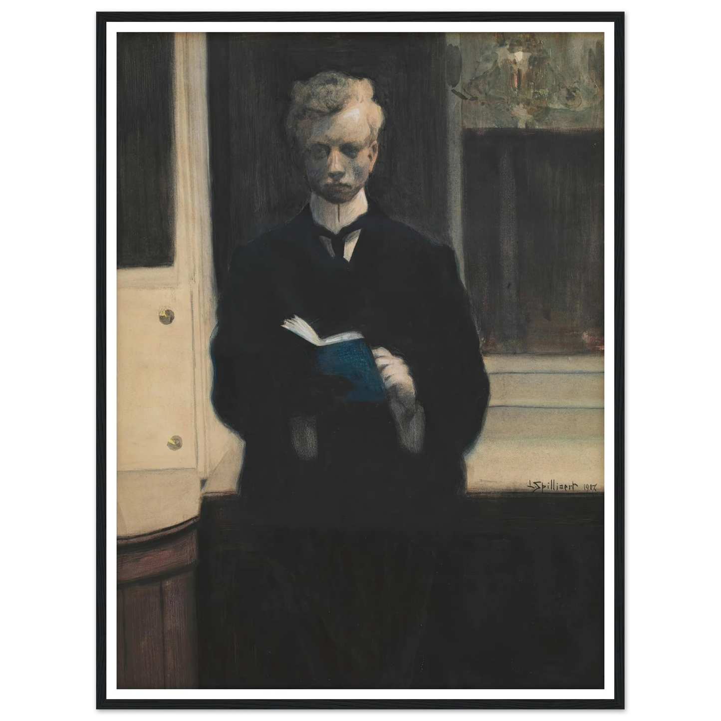 Self Portrait with Blue Sketchbook (1907) Art Print | Leon Spilliaert-Quipham Collections