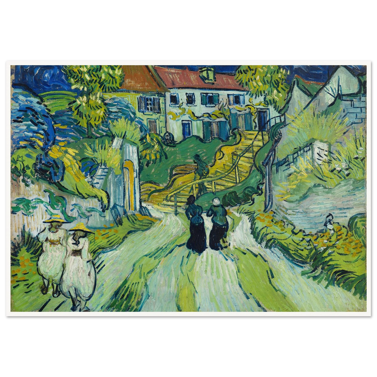 Stairway at Auvers (1890) Art Print | Vincent van Gogh-Quipham Collections