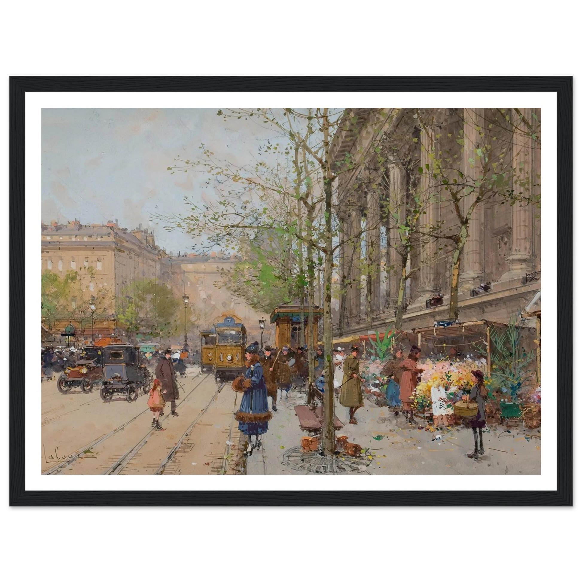 Marché aux fleurs Place de la Madeleine Art Print | Eugene Galien Laloue-Quipham Collections