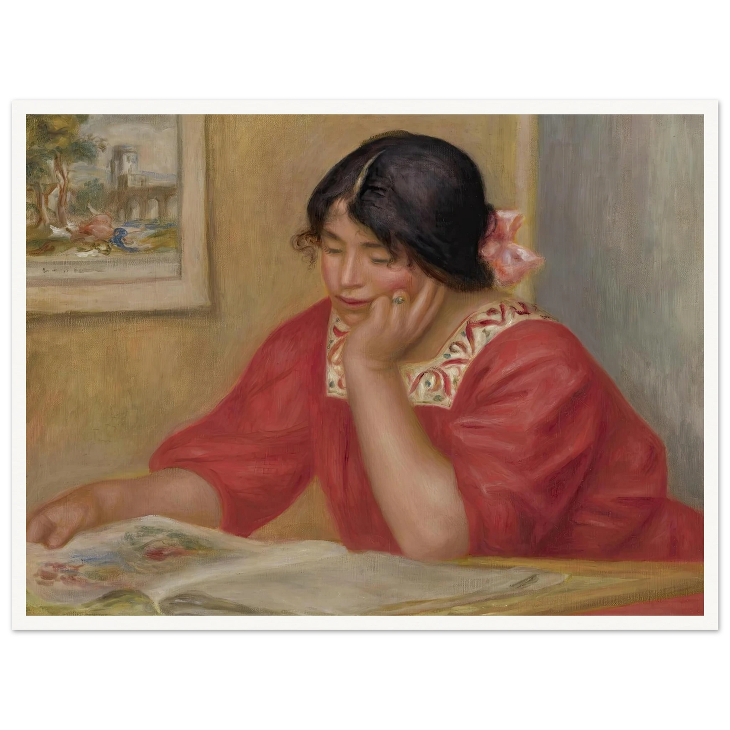 Léontine Lisant Art Print | Pierre Auguste Renoir-Quipham Collections