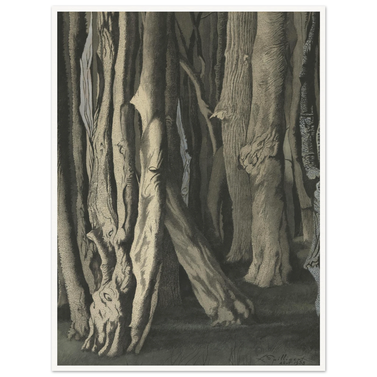 Bomen (Knoestige boomstammen) (1938) Art Print | Leon Spilliaert-Quipham Collections
