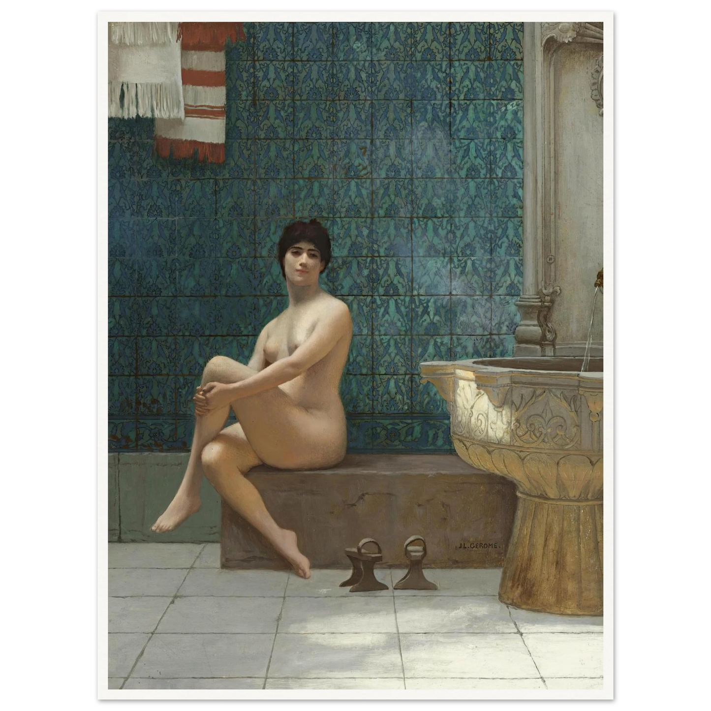 Baigneuse À La Piscine De Brousse Art Print | Jean Leon Gerome-Quipham Collections